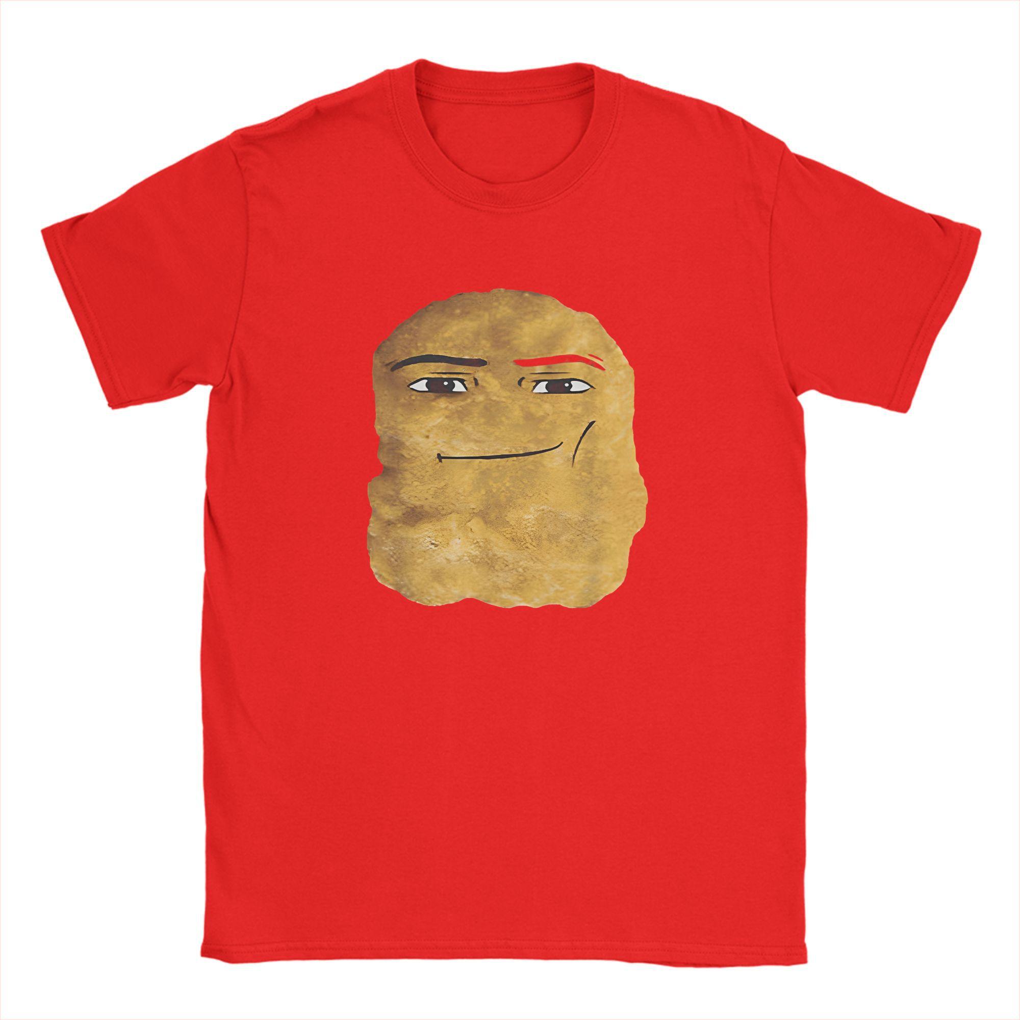 Повседневные футболки с куриными наггетсами для мужчин Круглый вырез Чистый хлопок Короткий рукав Большие размеры Одежда S