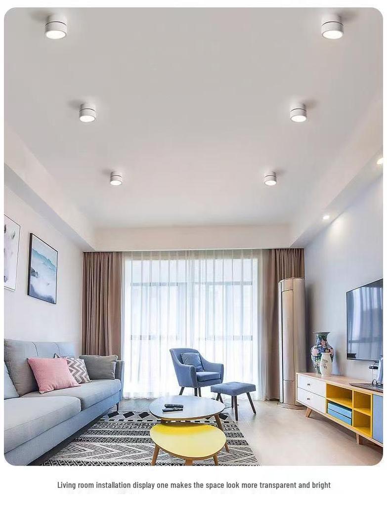 Adjustable LED Double-Head Smart Ceiling Spotlight for Living Room and Aisle