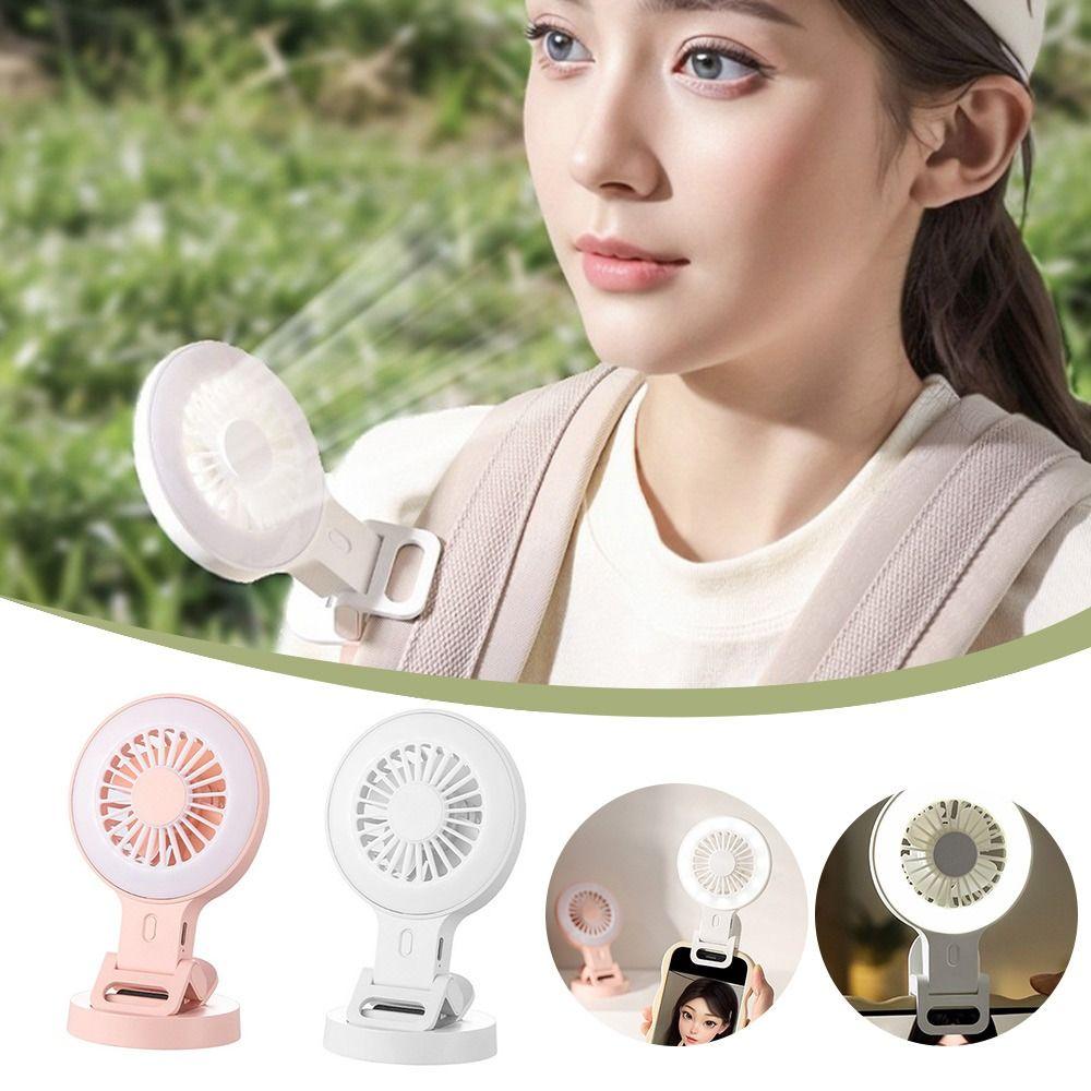 Mini Mobile Fill Light Fan Ultra-Quiet Makeup Facial Beauty Lamp Creative Fan