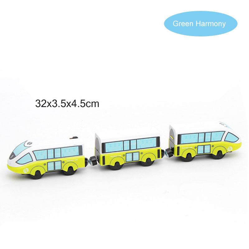 Kids Electric Train Toys Set Train Diecast Slot Toy Fit Standard Wooden Train Track Railway Gift For Children