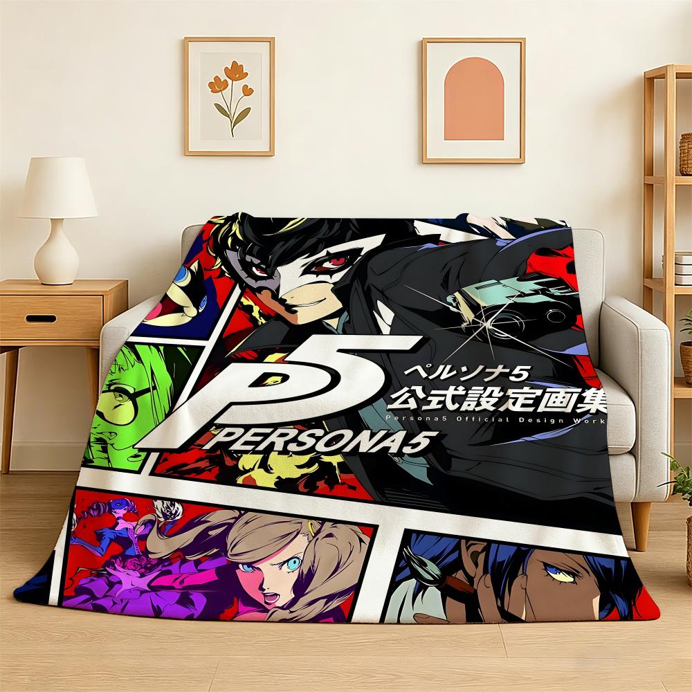 Classic Anime Persona 5 Throw 240g Flannel Blanket Lightweight Soft Skin-friendly Summer Thin Throw Blanket