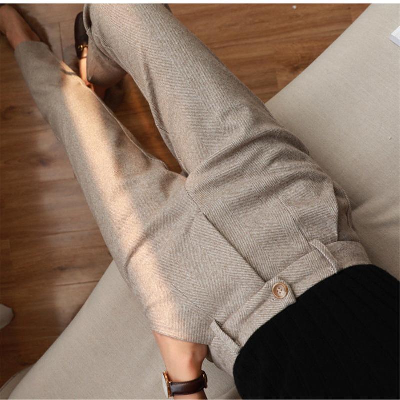 2022 podzim zima slim volné kalhoty tužkové kalhoty módní kancelář s vysokým pasem ležérní kalhoty vlněné harémové kalhoty retro ležérní kalhoty