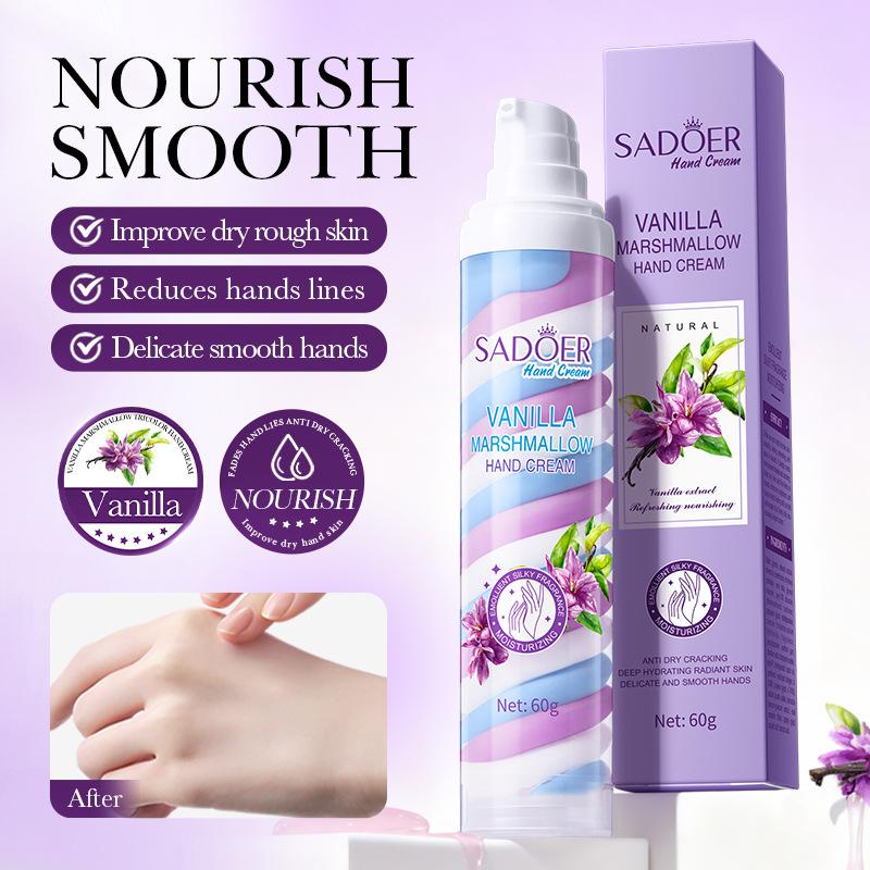 Vanilla Marshmallow Tricolor Hand Cream 60g Autumn and Winter Moisturizing Hand Cream Skin Care Products