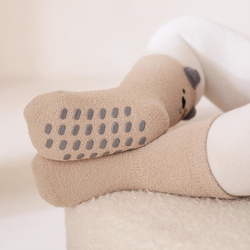 Baby Socks Non-Slip Indoor Floor Skid Proof Seamless Toe Cartoon Pattern Infant Socks for Newborn Warm Winter House Socks Soft Comfortable