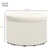 Footstool with 97 L Storage Space, Corduroy Fabric, Foam, Seat Stool, Beige