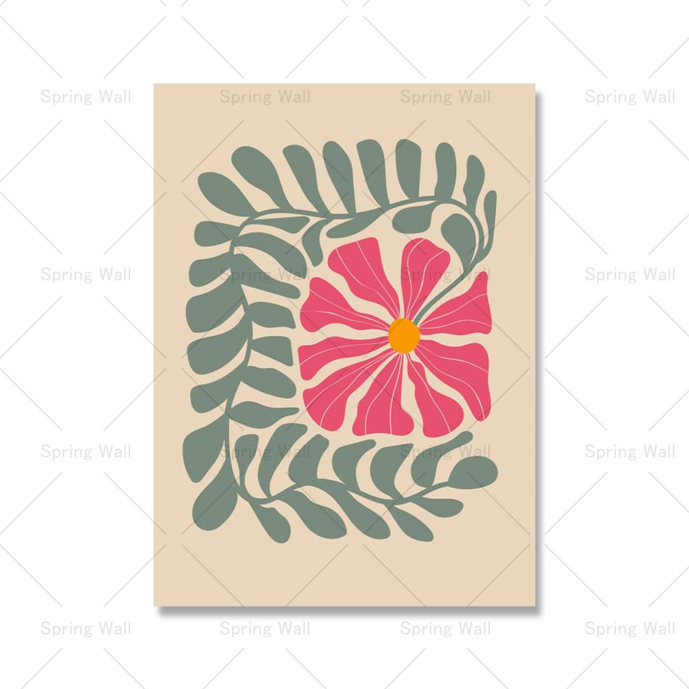 

Красочный абстрактный ботанический принт ретро эклектичная галерея настенная картина домашний декор яркий волнистый цветок холст живопись постер 21x30cm No Framed