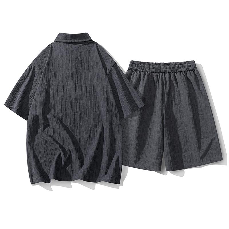 Men's Summer Casual Two-piece Lapel Short-sleeved Suit