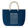 Beach Bag - PLANETEE - Large Rope Handle Bag - Cotton - Large Size - Custom Printing (Made In France)
