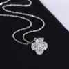 Moissanite Clover 3-Piece Jewelry Set Women Sterling Necklace Bracelet Earrings With GRA Certificate