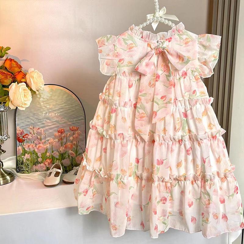 Girls' Dress Summer Dress Korean Version Children's Floral Dress Super Fairy Little Girl Princess Dress