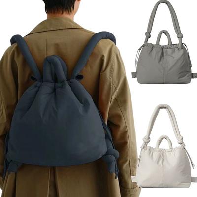 Bolso de Hombro Acolchado de Nailon Suave Ligero Acolchado Bolsos Cruzados Color Sólido Hinchado Bolsos de Mano para Mujer Viajes