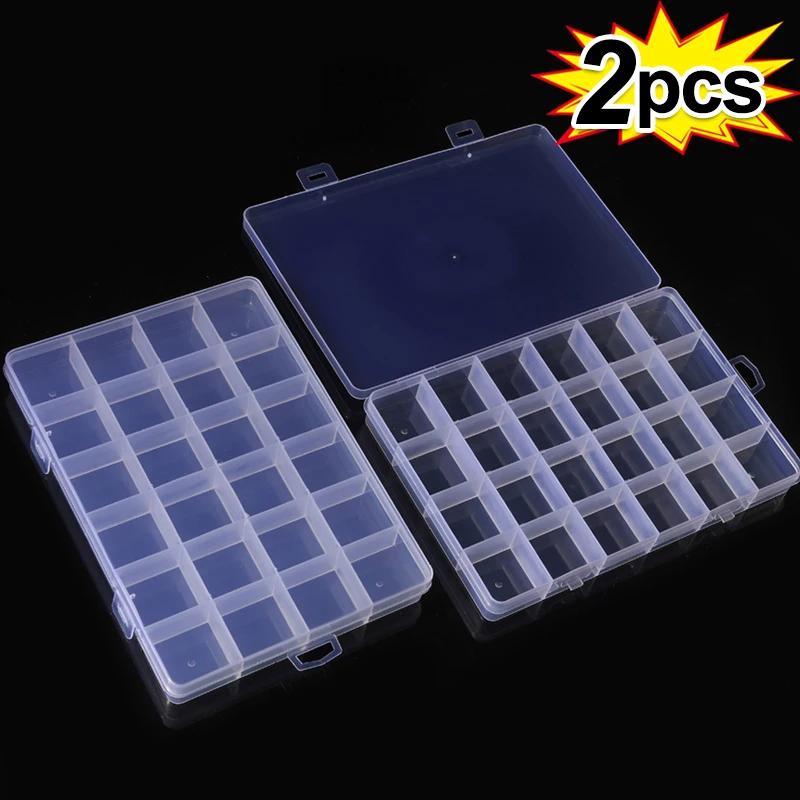 Square Plastic Transparent Storage Box Jewelry Beads Container Fishing Tools Accessories Box Small Items Sundries Organizer Case