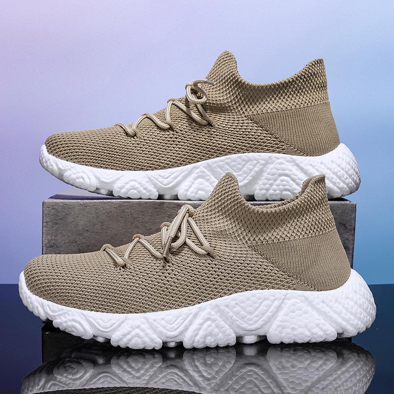 

2025 new trendy shoes men s fly-woven socks shoes large size casual sports shoes lazy overshoes outdoor running shoes 47