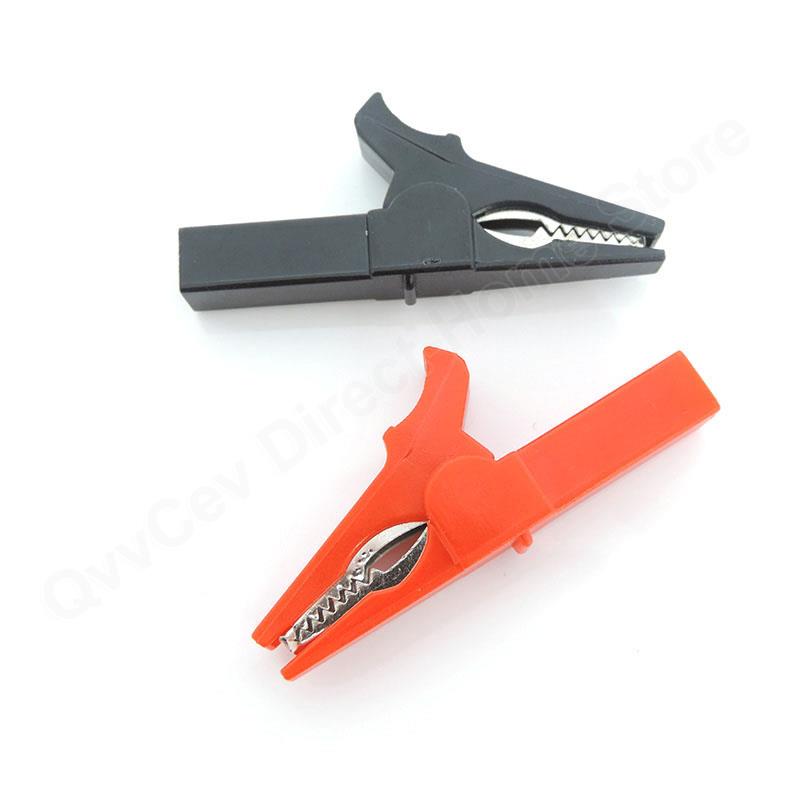Rød+svart 20/50A PVC Alligator Krokodilleklemmeklemme Sokkel Plugg Håndtak Testkabel Probe 4mm bananplugg elektrisk Batteri