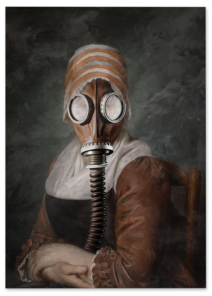 Poster Portrait Gas Mask Pop Art