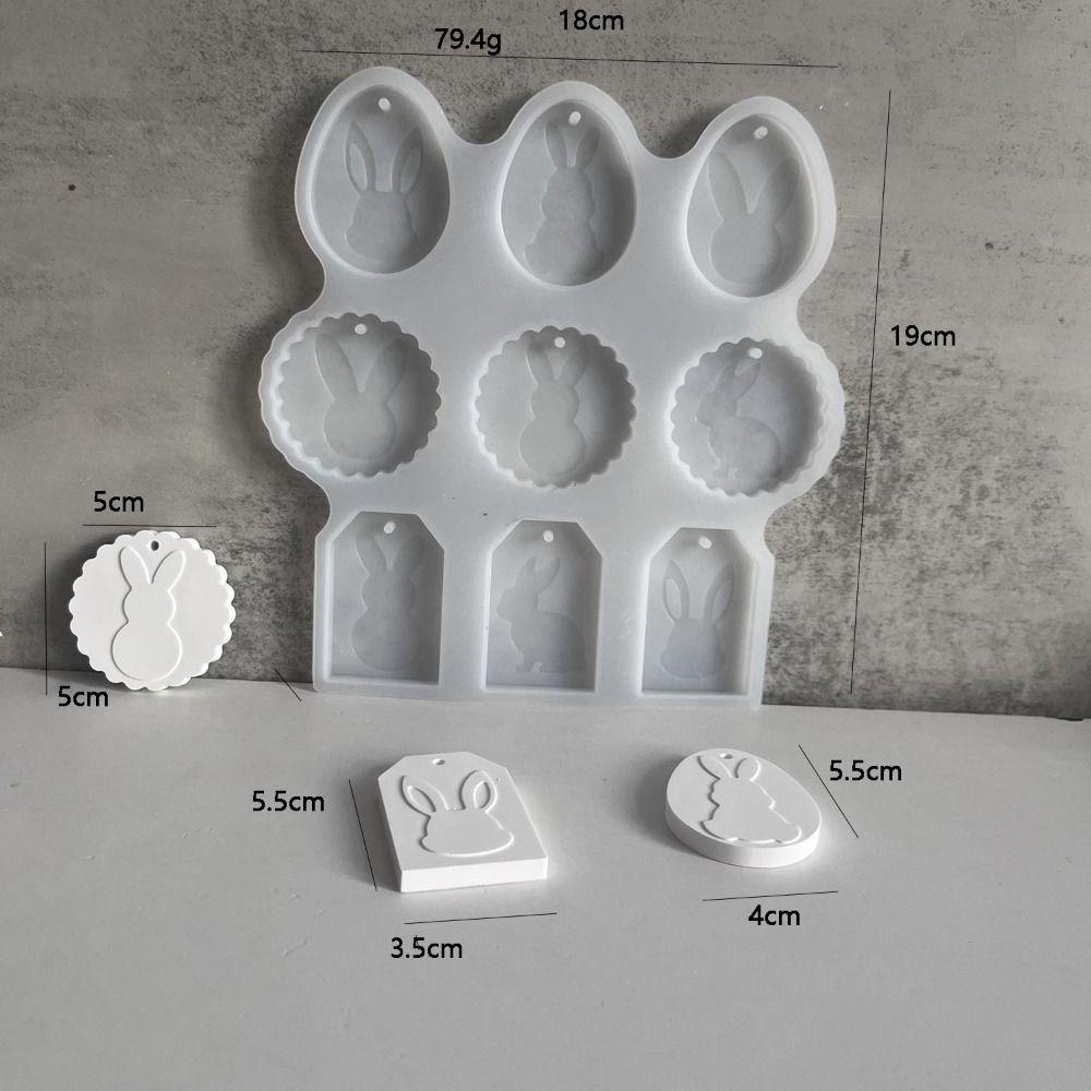 Handmade Easter Bunny Pendant Mold Cute Drop Glue Plaster Mold  Happy Easter Decor