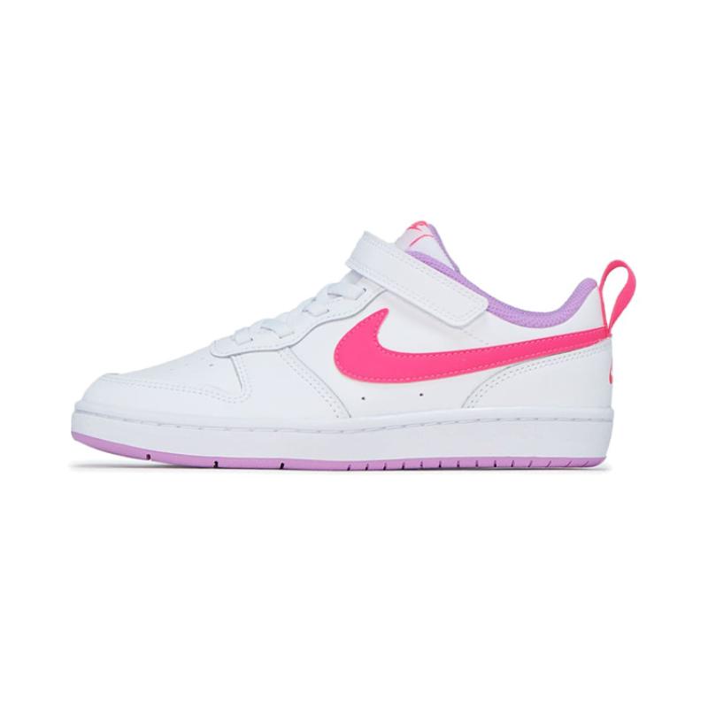 Nike Court Borough Low 2 White Fuchsia Glow PS Sneakers BQ5451-111
