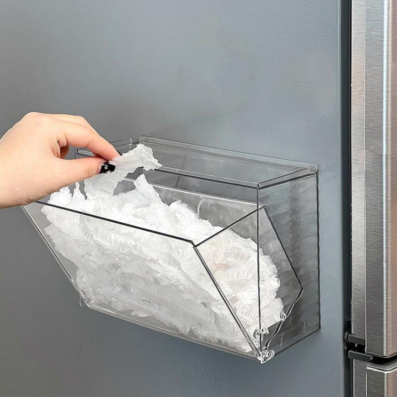 Genomskinlig Självhäftande Förvaringslåda Väggmonterad för 30 Skoskydd 10 Munskydd 5 Nyckelkrokar Skyddsutrustningsdispenser Ingen Borrning Rent Utseende