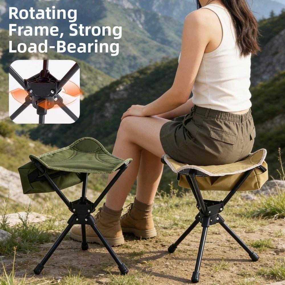 3-Legged Outdoor Folding Stool Foldable Fishing Chair Easy To Carry Camping Chair Garden