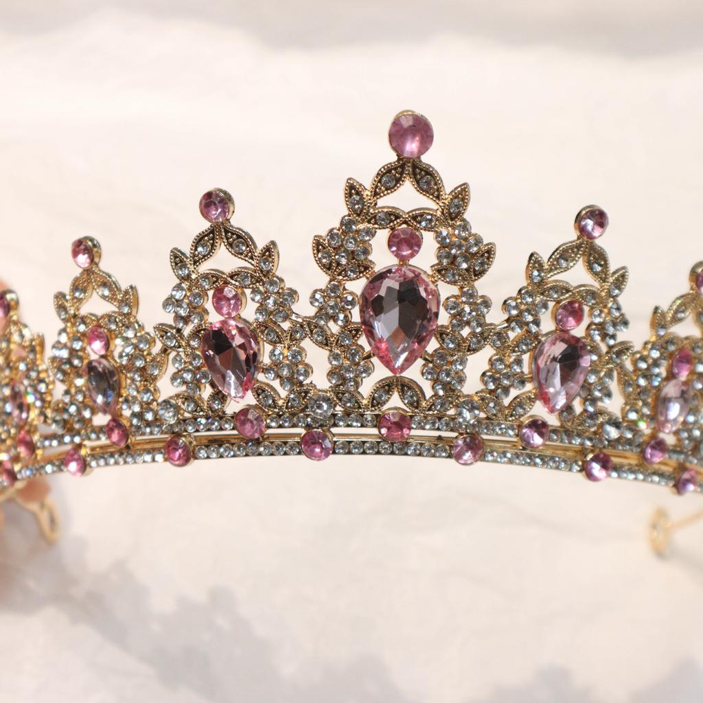 European and American Bride Headwear Large Crown Fashionable Crystal Crown  Birthday Party Headband  Retro Queen Headband