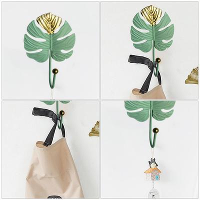 Goldener Eisenwandhaken Verdicktes Material Kleiderständer Blattform Kreative Haken Heimaufbewahrungsorganisation Dekorativer Palmenblatthänger