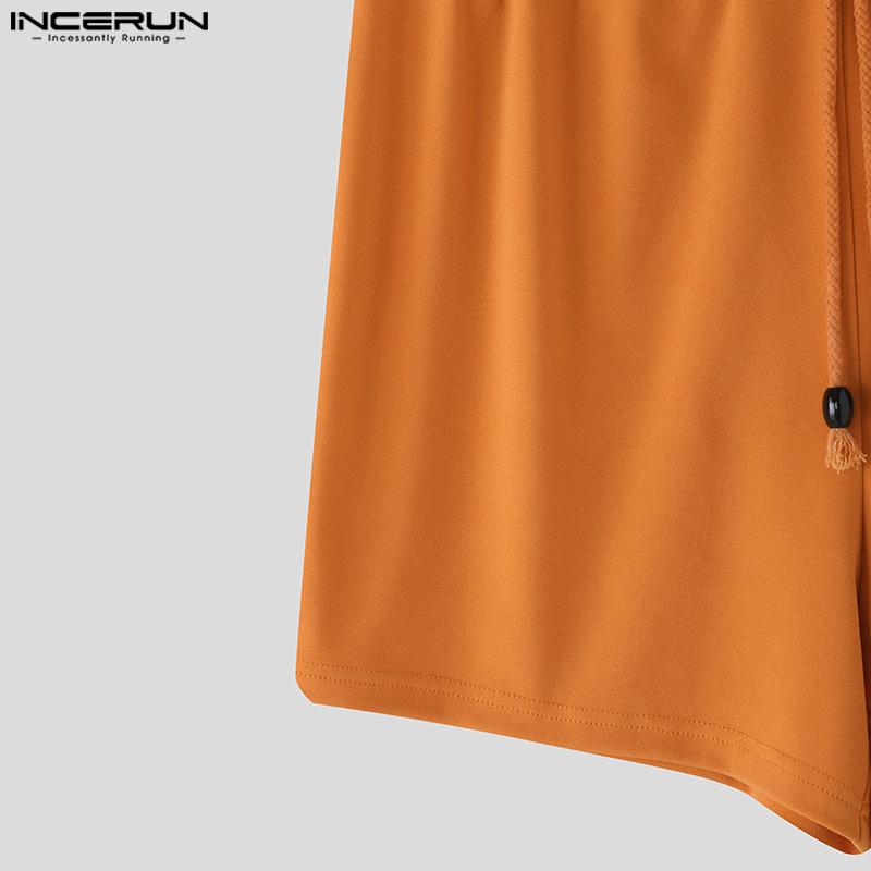 INCERUN Pánské elastické pasové výřezy patchworkové ležérní sportovní šortky horké kalhotky