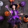Fantasy Theme Girl Witch Costume With Mesh Fabric For Childrens Cosplay And Party Wear