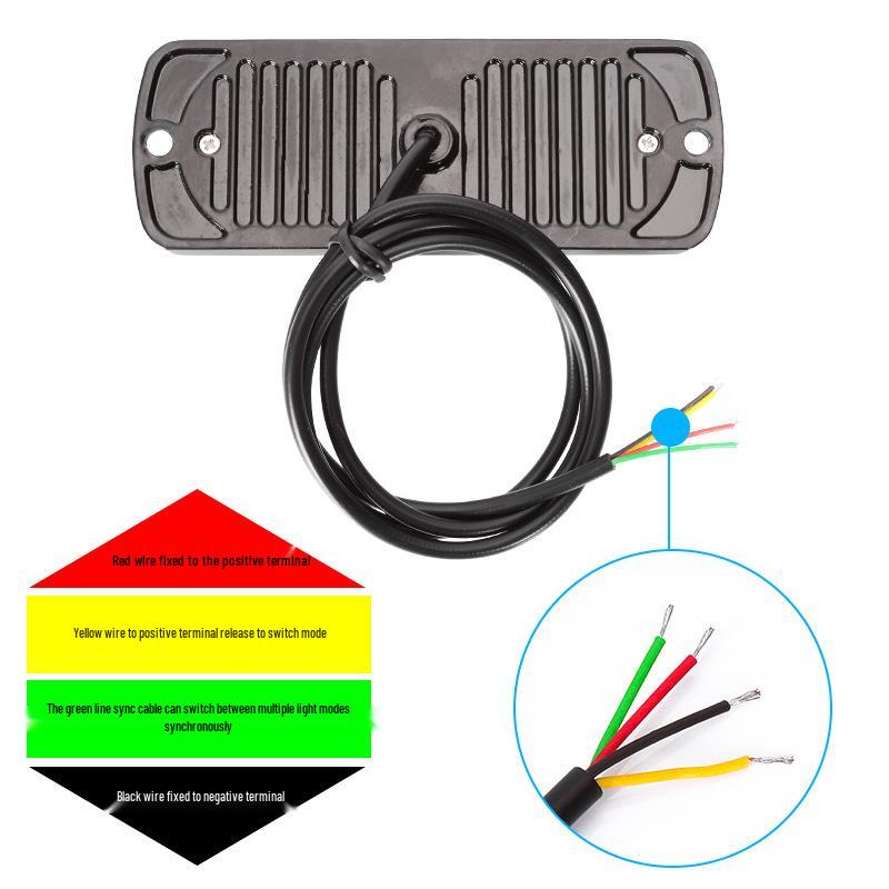 DXZ Ultra-thin 20 LED Truck Side Marker Strobe Lights, DC12-24V Warning Signal Flashing Lights