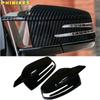 1 Paire Noir Brillant Pour Mercedes Benz W176 W246 W212 W204 C117 X156 X204 W221 C218 Capuchons de Couvercle de Rétroviseur Adhésifs