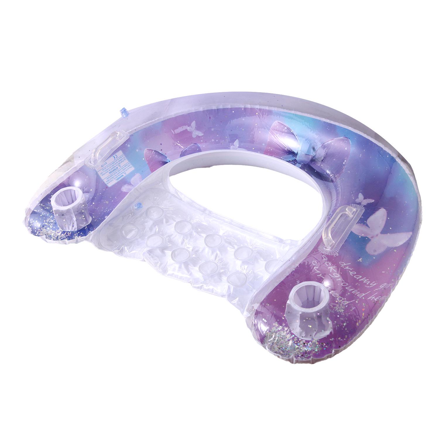 In-Stock PVC Inflatable U-Shaped Lounge Chair for Adults - Pool Party Water Float 95X85cm