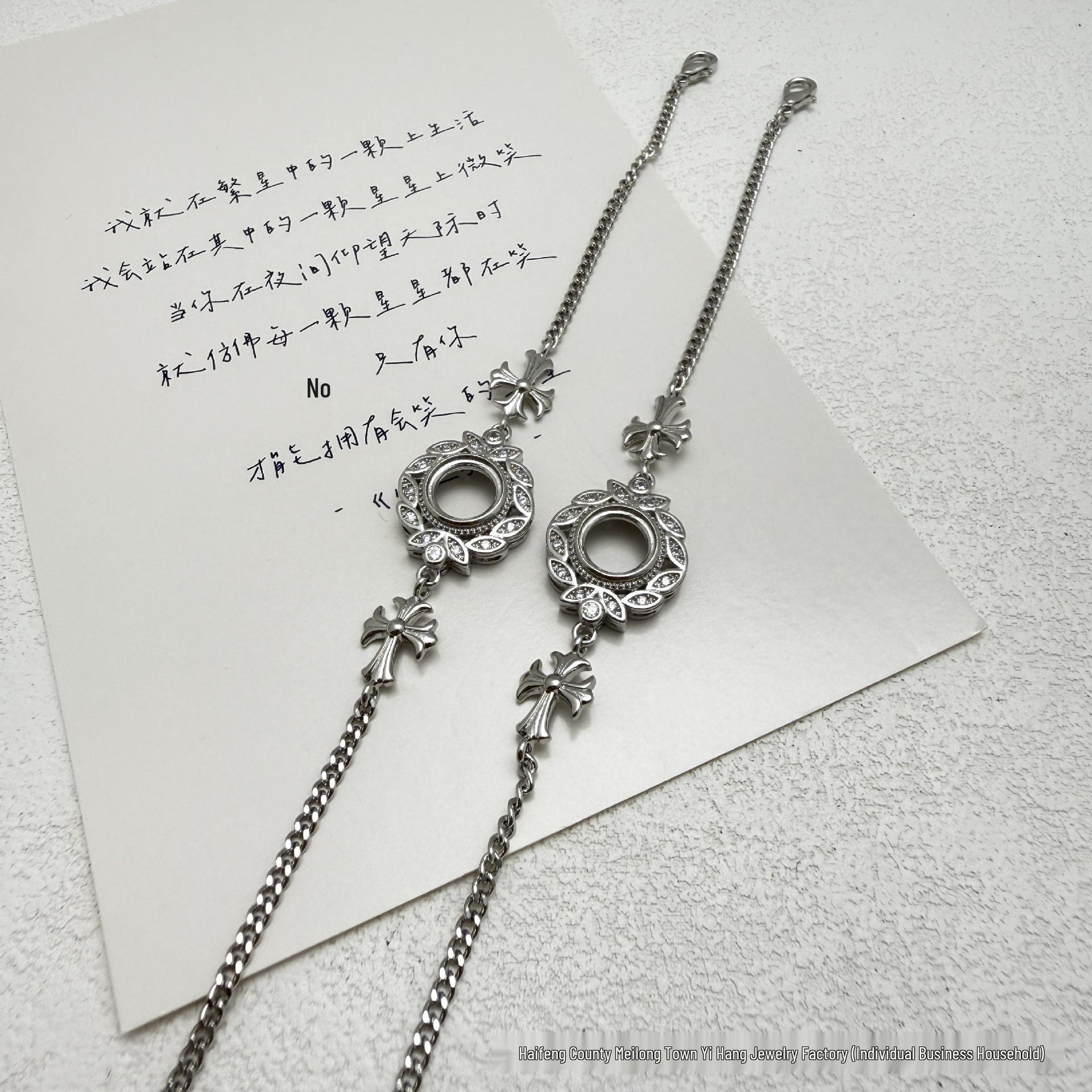 Элегантный браслет из белого золота с медным покрытием и вставкой из драгоценного камня Голубая Морфо 8 мм