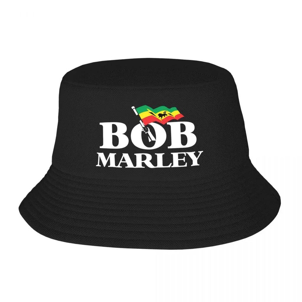 Niestandardowy Jamajski Piosenkarz Reggae Rock Bob Marley Kapelusz Bucket Hat Kobiety Unisex Moda Letni Plażowy Kapelusz Rybacki Chroniący Przed Słońcem