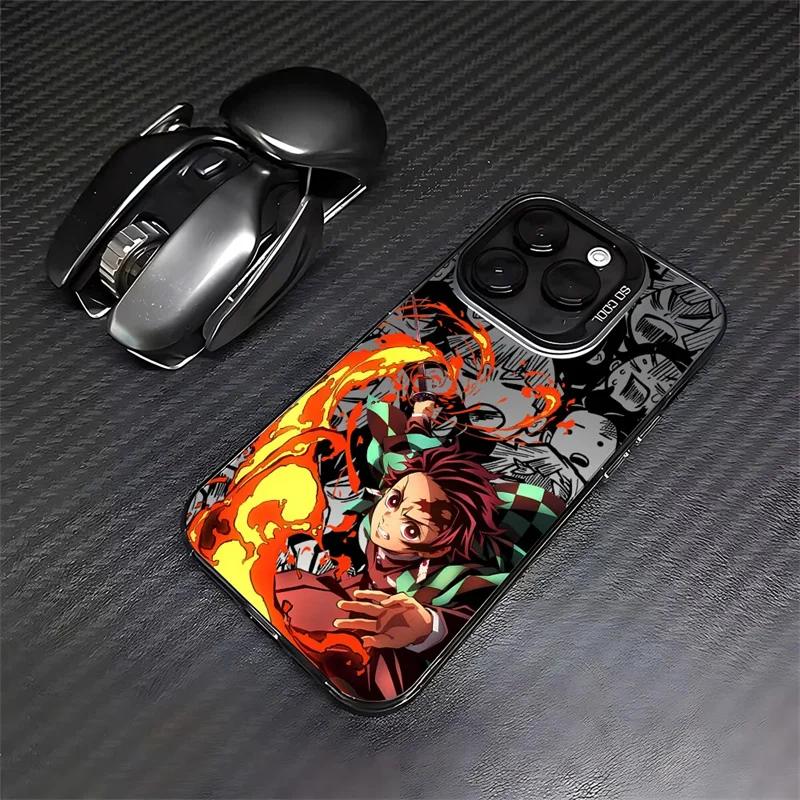 Demon Slayer Cartoon Anime Frosted Case for iPhone 17 Air 16 E 15 14 Plus 13 12 Mini 11 Pro Max Acrylic Sheet Silicone Cover