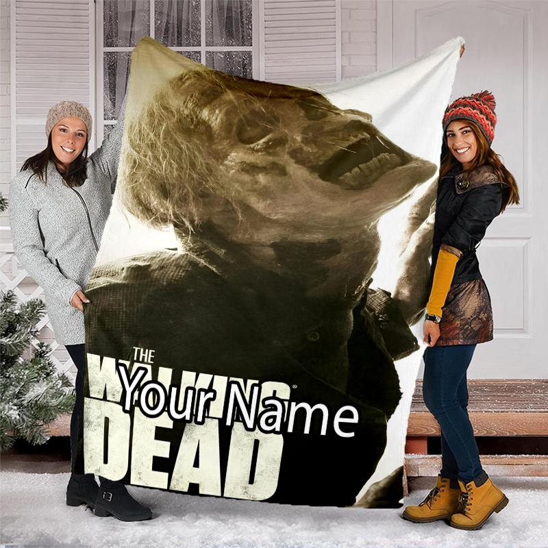 Custom Name The Walking Dead Theme Printed Blanket - Perfect for Couch, Bed, Travel & Outdoor Use | Machine Washable, Cozy & Durable.