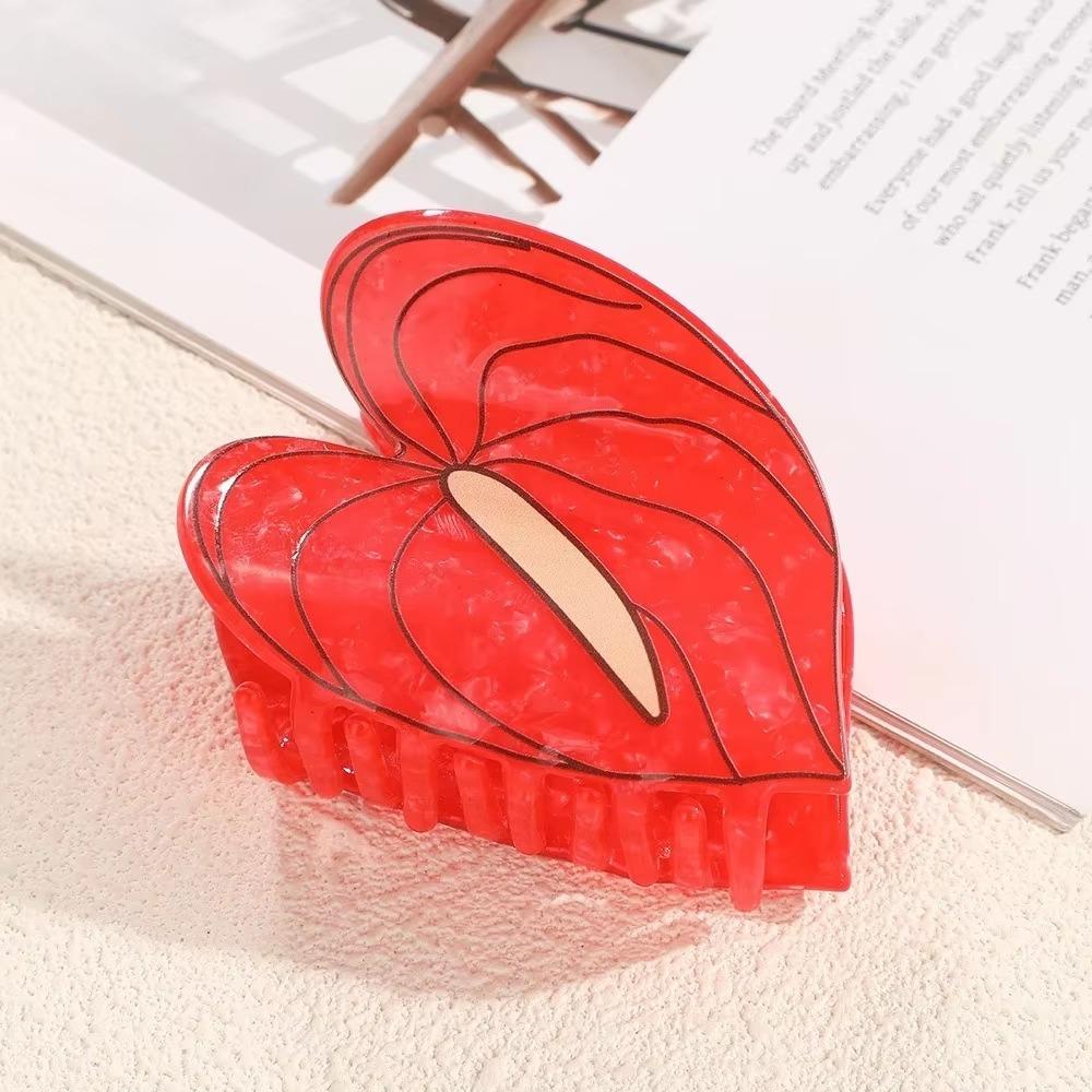 Large Flower Hair Clip Hairpin Plastic Shark Clip Fashion Grab Clip Travel Style 2