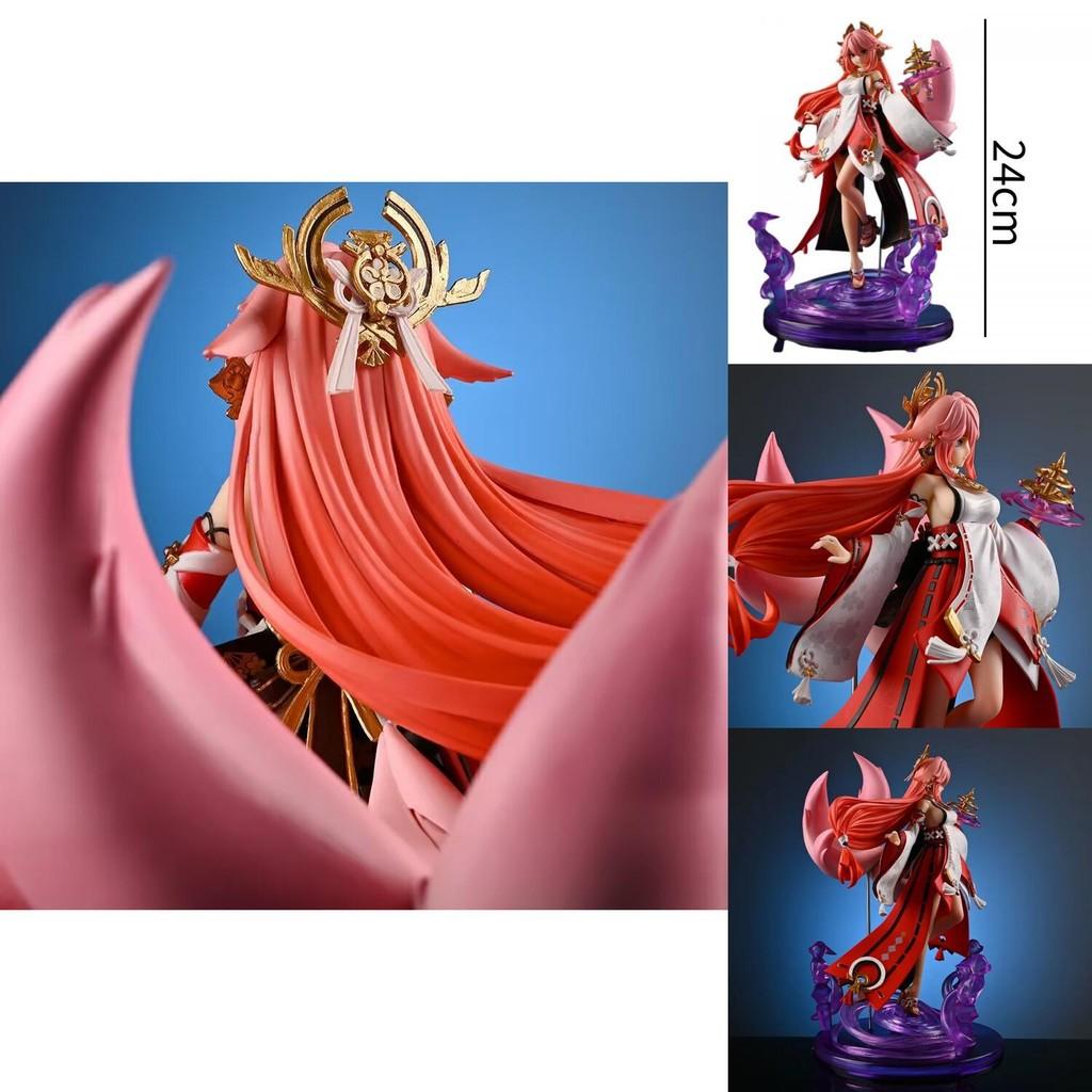 Exquisite Genshin Impact Yae Miko Pvc Figure Stunning Shrine Maiden Dcor Piece
