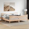 VidaXL Bed Frames with Headboard, Double Bed with Slatted Base, Adult Bedroom Bed, Modern, 200x200 Cm Wood of 3216369