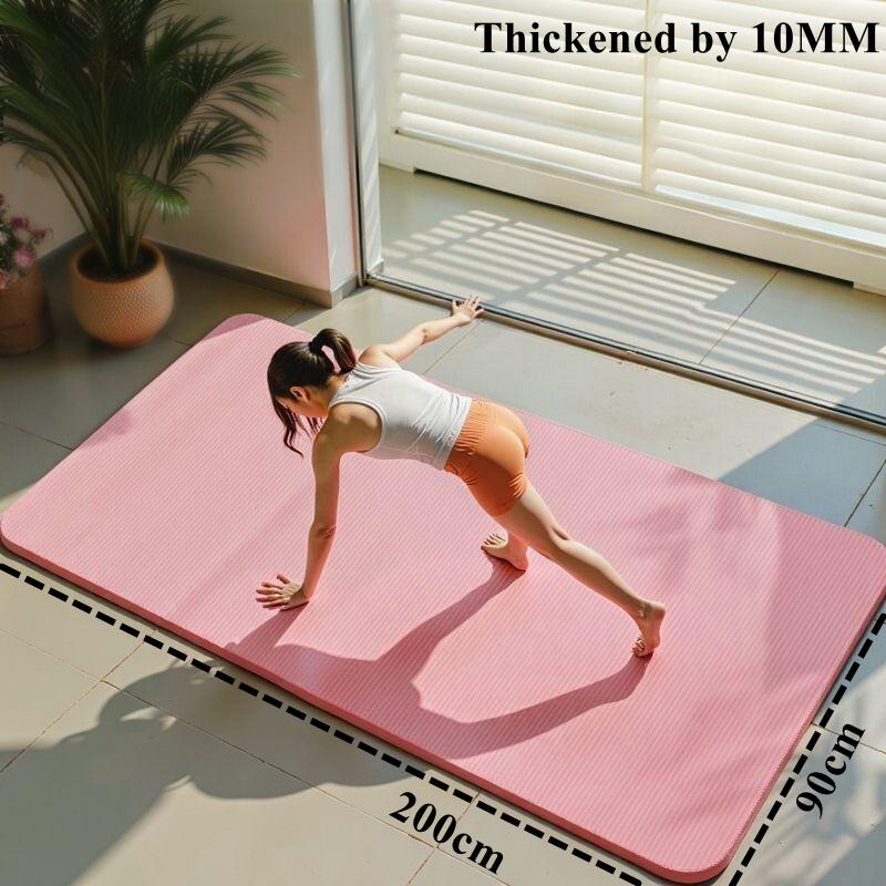 200/185×80/90Cmyoga Mat Travel Fitness Exercise 10Mm Thicknesses For Yoga Pilates Floor Workouts Thicken Widen Moisture-Proof