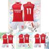 Stylish And Comfortable 2023-24 Arsenal Home 7 Saka 8 Elneny 9 Jesus 11 Martinelli Football Jersey For Children