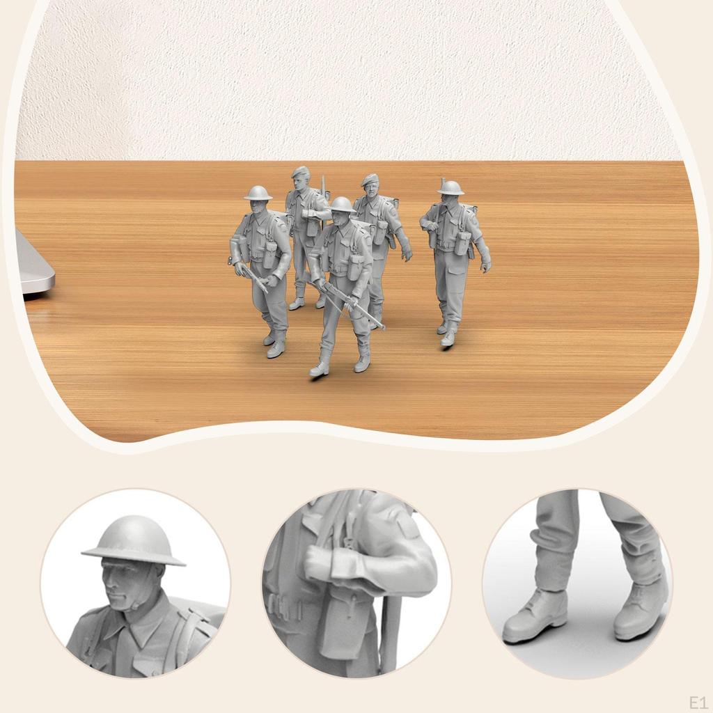 5 Pieces Scale Models Diorama Layout Collectible Sandbox Children Artworks Miniature Figurines for