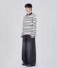 GLW Oversized Striped Collared T-Shirt Ivory