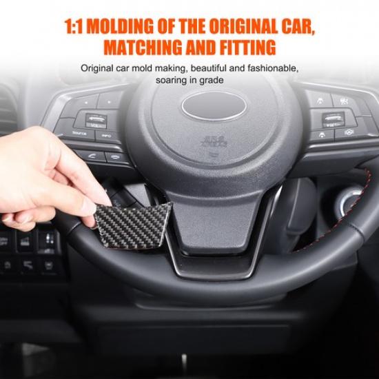Soft Carbon Fiber Steering Wheel Trim Sticker + For Subaru Forester SK -2024