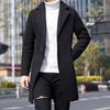 Men Trench Coat Single Button Korean Style Autumn Winter Thick Slim Windbreaker Coat for Daily Wear