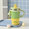 Stylish Coffee Thermos Mug for 2025, Ideal for Students, Features a Large Capacity, Handle, And Straw, Perfect for On The Go