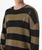 Musinsa Standard 90S Grunge Stripe Crew Neck Knit [Beige/Black]
