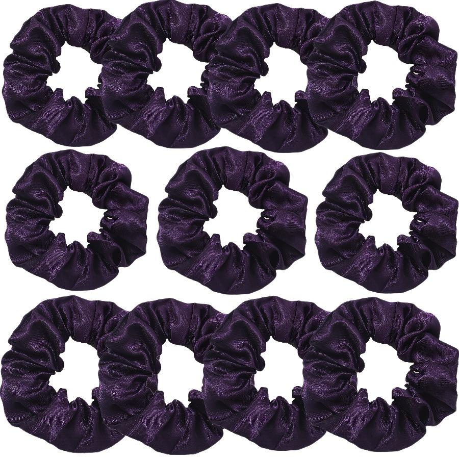11 Pezzi Elastici per Capelli Eleganti in Raso Colore Profondo Vintage Facili Senza Cuciture