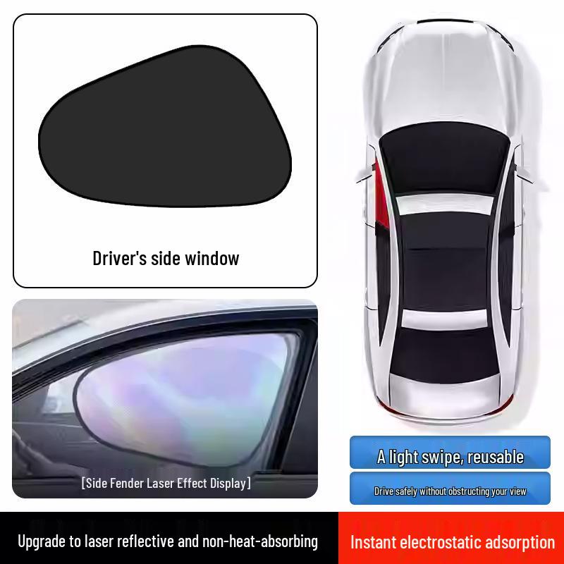 Magnetic Car Side Sunshade: UV Protection, Heat Insulation, Clear View Sunshade Curtain