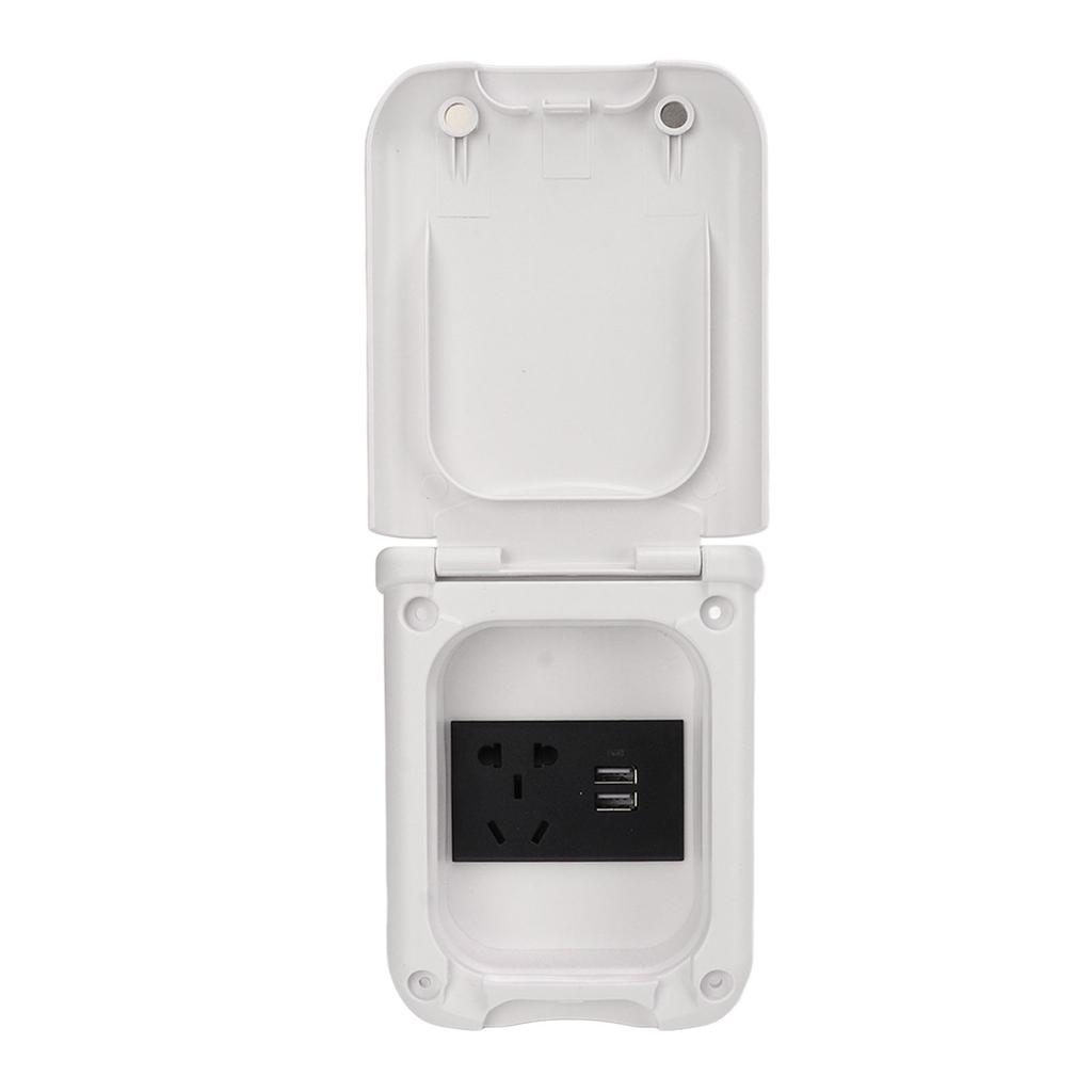 RV Power Outlet Box Multifunctional ABS Magnetic Cover IP44 Waterproof Outdoor Electrical Receptacle Panel