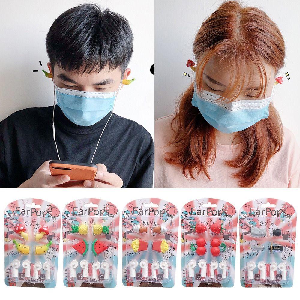 

Silicone Earphones Decor Case For Apple Airpods Funny Decoration Earphones Decor Cover