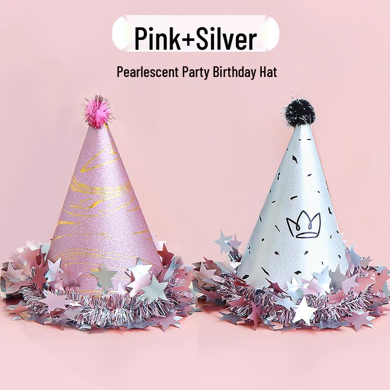 Creative Birthday Cake Pom-Pom Party Hat for Kids & Adults
